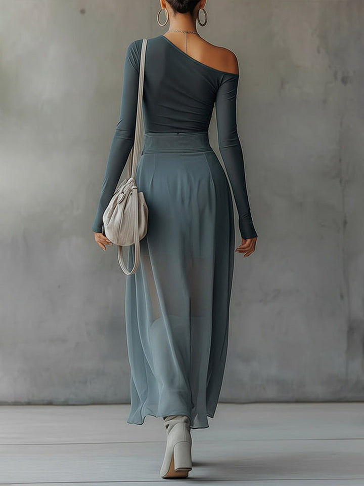 Anna Warsaw - Maxi Dress with Long Sleeves