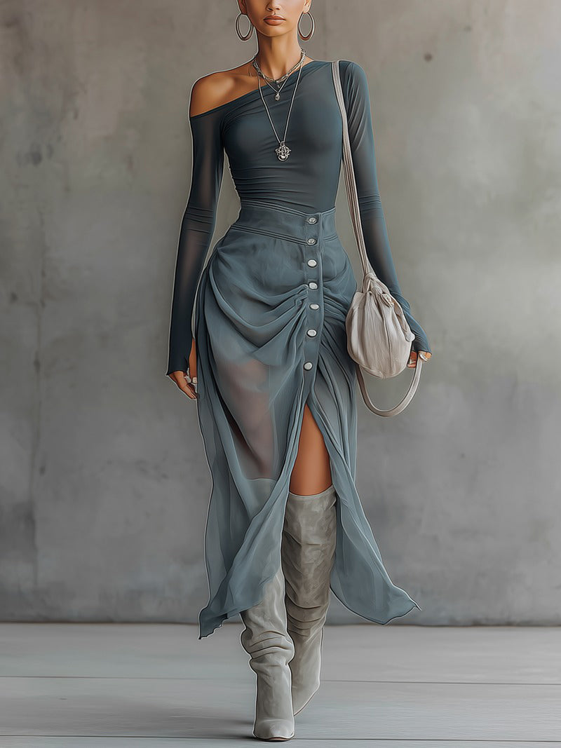 Anna Warsaw - Maxi Dress with Long Sleeves