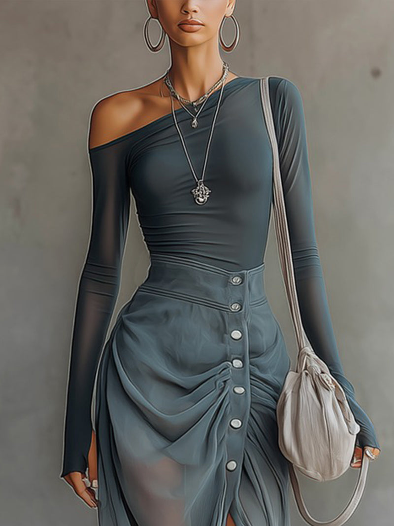 Anna Warsaw - Maxi Dress with Long Sleeves