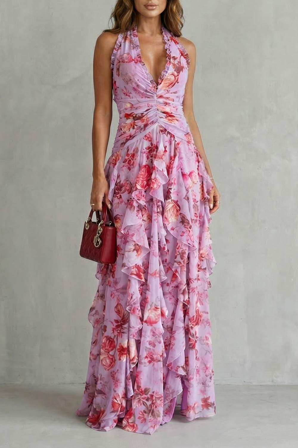 Olivia | Halter Maxi Dress