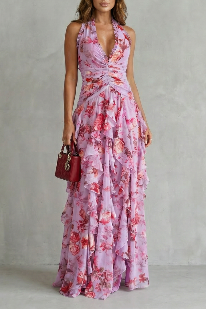 Olivia | Halter Maxi Dress