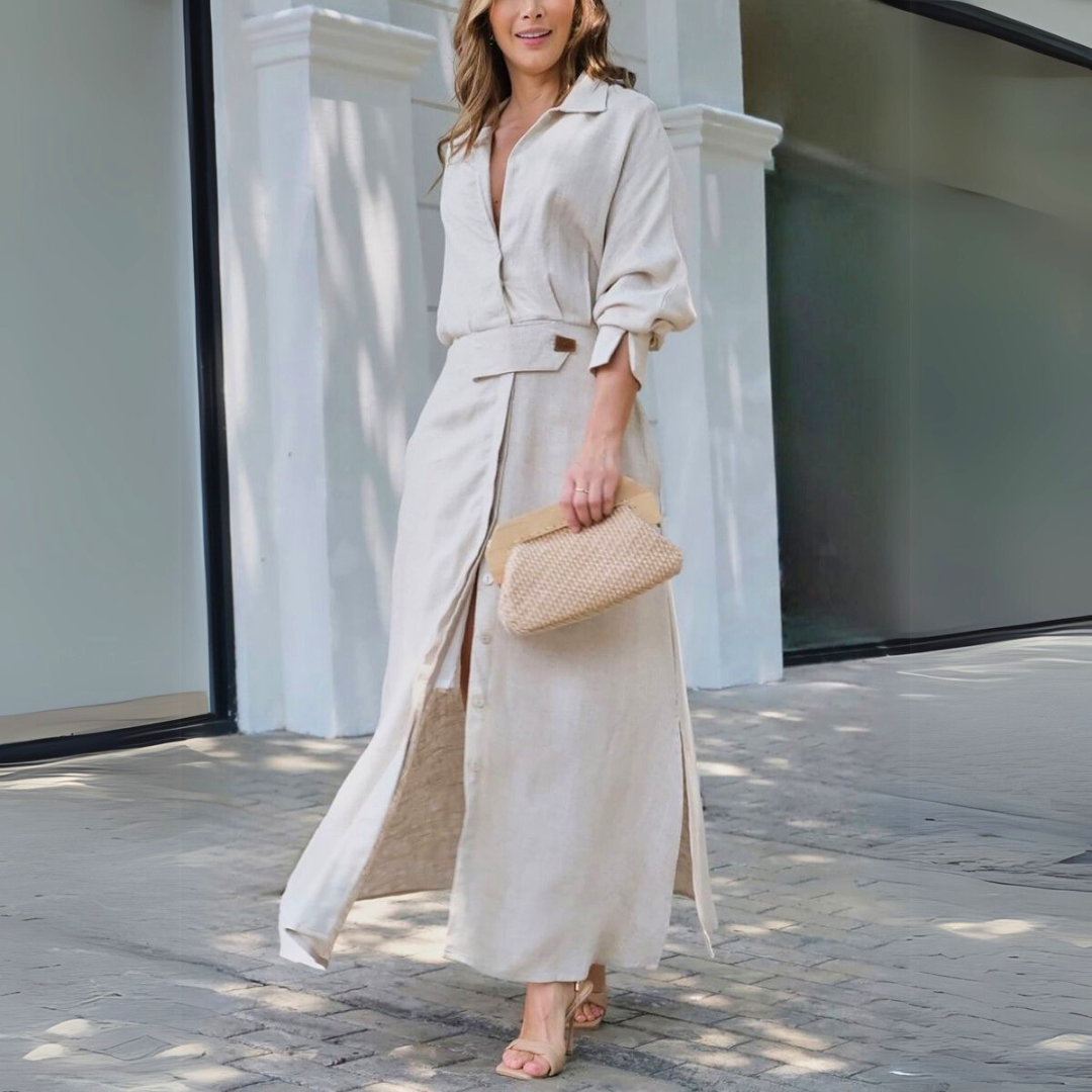 Amara™ | Elegant Maxi Dress with V-Neck