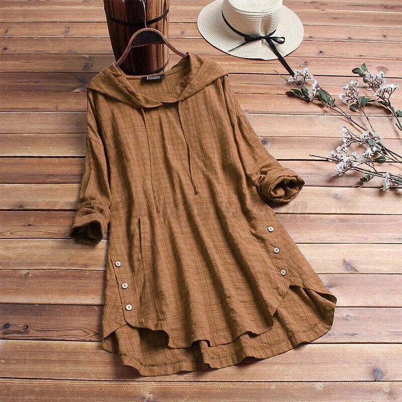 Ghisele | Linen Tunic Hoodie