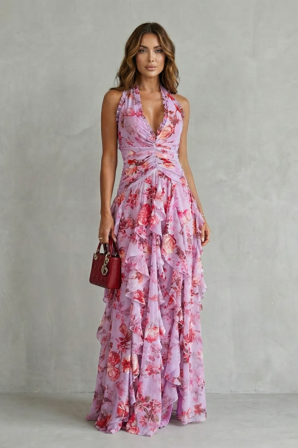 Olivia | Halter Maxi Dress