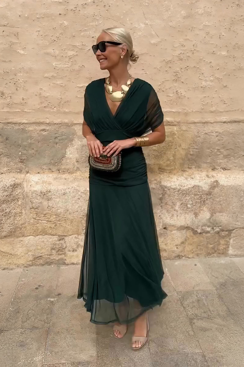 Alison™ | Elegant V-neck Fantasy Party Maxi Dress