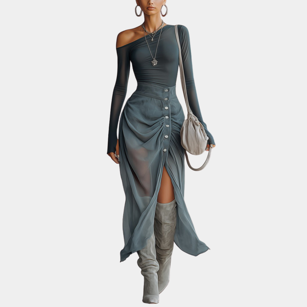 Anna Warsaw - Maxi Dress with Long Sleeves