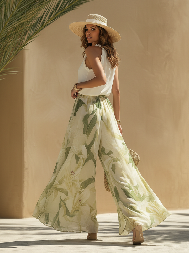 Lysandra | Elegant Lily Print Flowing Set