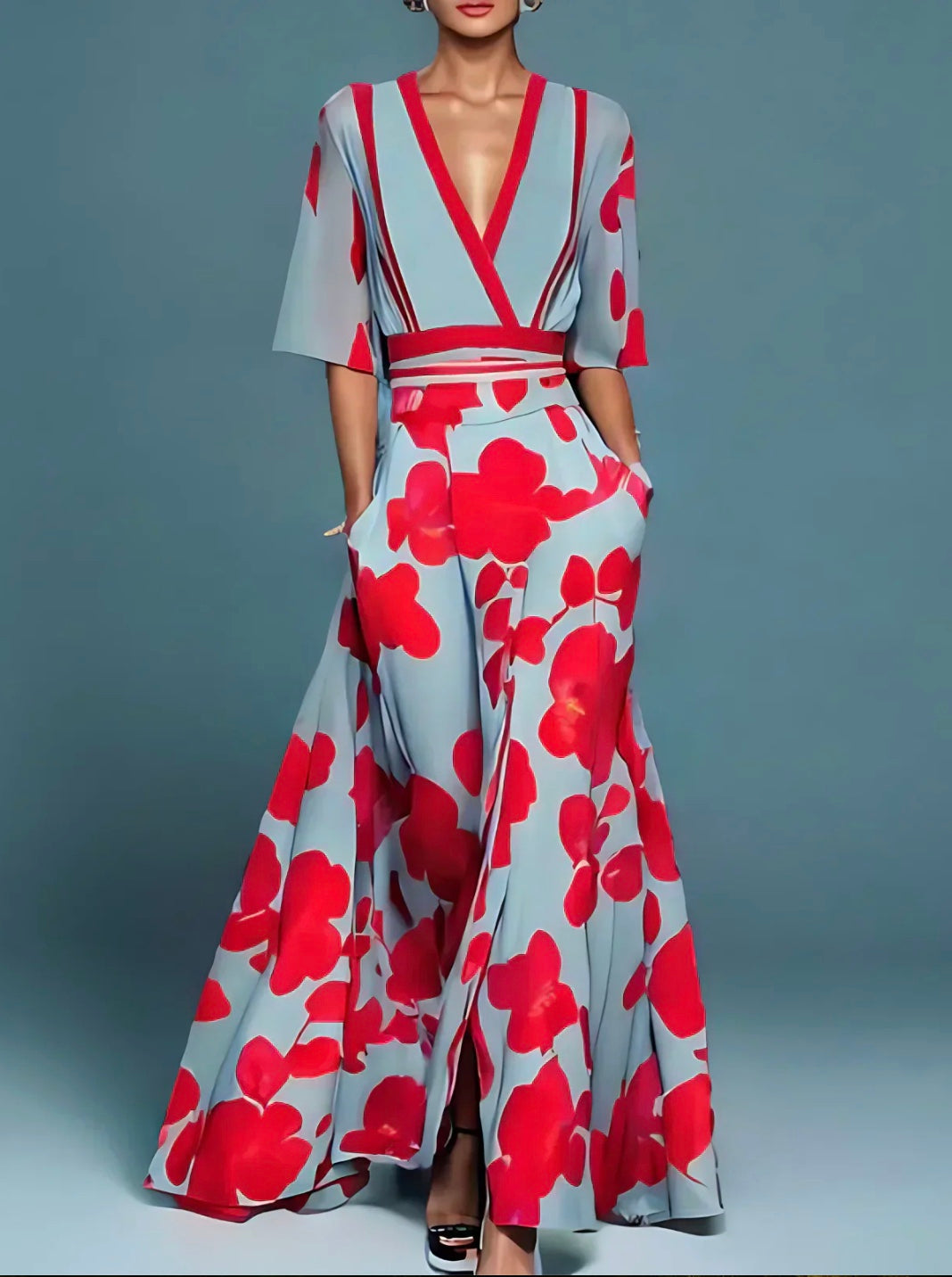 Jill | Elegant Maxi Dress with Floral Pattern