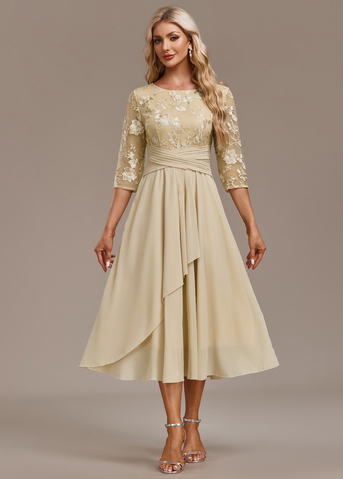 Elowen Navy Lace Midi Dress