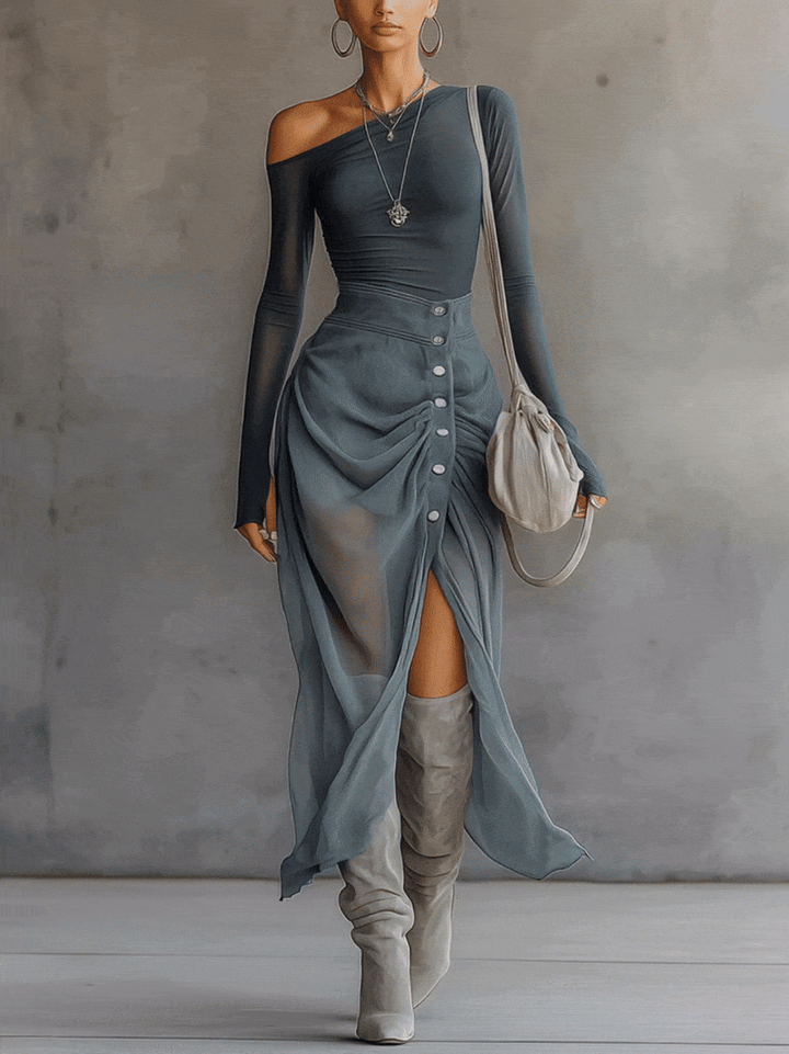 Anna Warsaw - Maxi Dress with Long Sleeves