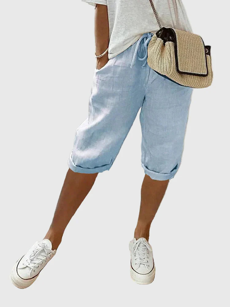 Grace - Light Cotton-Linen Shorts